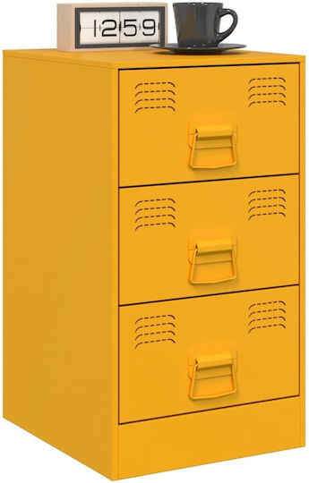 Metal Bedside Tables Yellow 2 Pieces 34.5x39x62cm