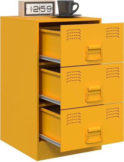 Metal Bedside Tables Yellow 2 Pieces 34.5x39x62cm