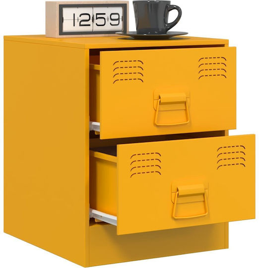 Noptiere Metalice Galbene 2buc 34.5x39x44cm