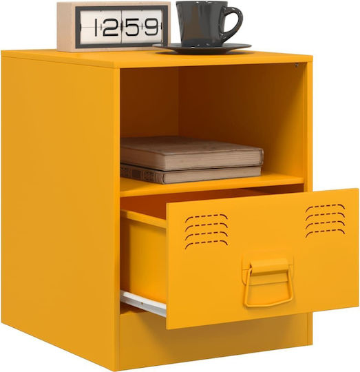 Noptiere Metalice Galbene 2buc 34.5x39x44cm