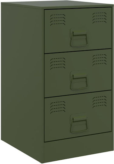 Metal Bedside Tables Green Set of 2 34.5x39x62cm