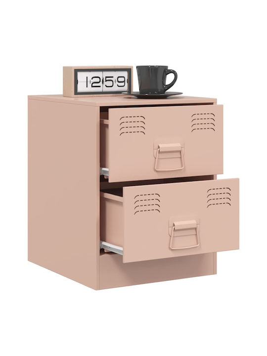 Metal Bedside Table Pink 34.5x39x44cm