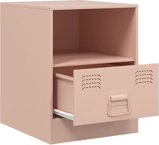 Metal Bedside Tables Pink Set of 2 34.5x39x44cm