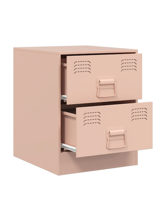 Metal Bedside Table Pink 34.5x39x44cm