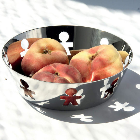 Alessi Girotondo Fruit Bowl Metallic Silver 18x18x5.4cm