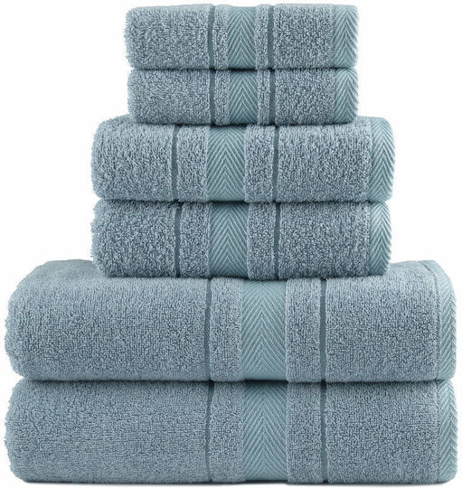 Borea Bath Towels Set 6 pcs Folio Light Blue