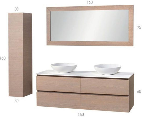 Mabo Ορθογώνιος Καθρέπτης Μπάνιου από Plywood