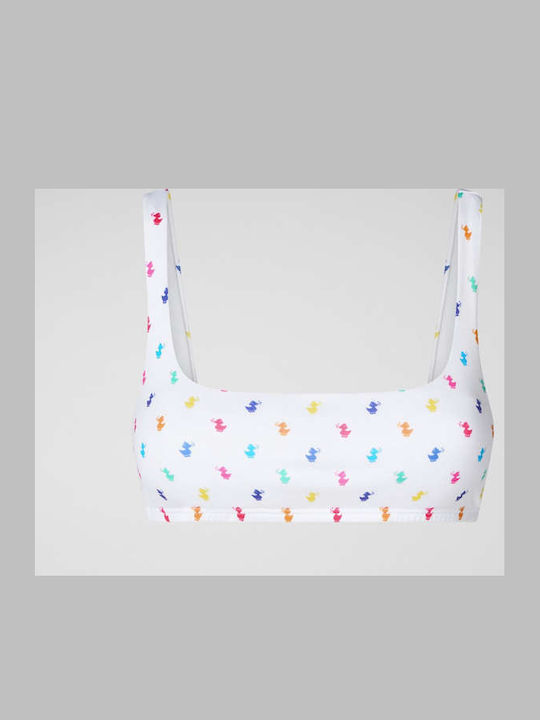 Top De Bikini Sutien Sport Alb