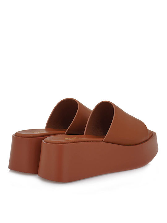 Damenplattformen Tabac Braun