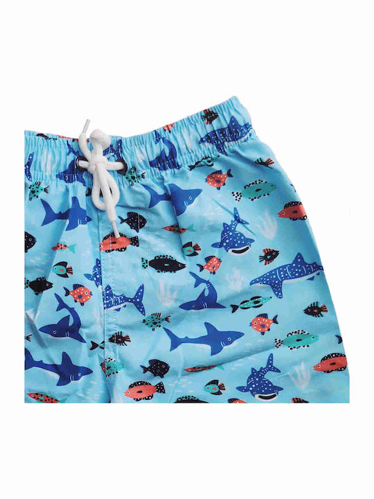 Joyce Fishes Kids Swimwear Swim Shorts Sky Blue