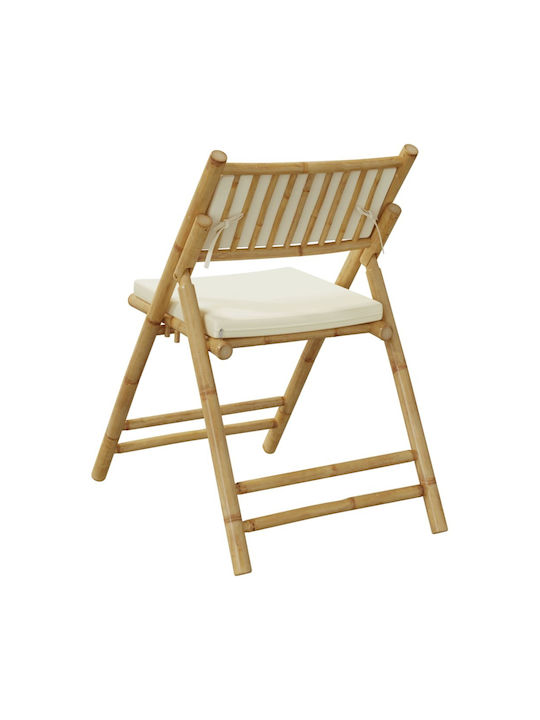 Outdoor-Stuhl Bamboo Cream mit Kissen 4Stück 59x51x87εκ.
