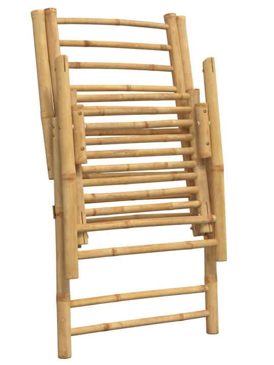 Outdoor-Stuhl Bamboo Cream mit Kissen 4Stück 77x55x99εκ.
