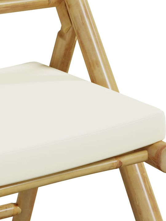 Outdoor-Stuhl Bamboo Cream mit Kissen 4Stück 59x51x87εκ.