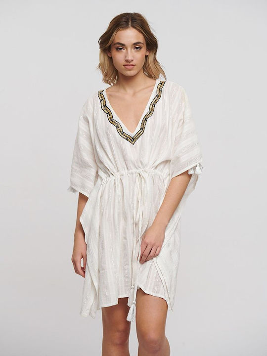 Ble Resort Collection Γυναικείο Καφτάνι Παραλίας Λευκό