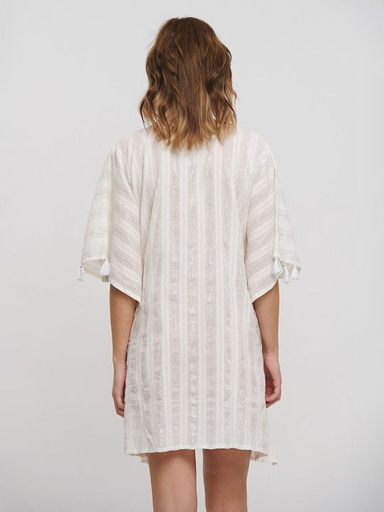 Ble Resort Collection Γυναικείο Καφτάνι Παραλίας Λευκό