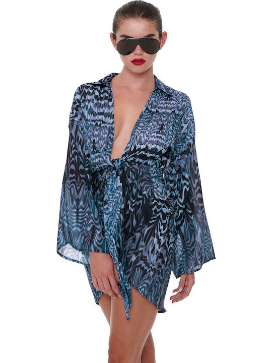 Bluepoint Blue Beachwear Kimono Bluepoint Blue Beachwear Kimono