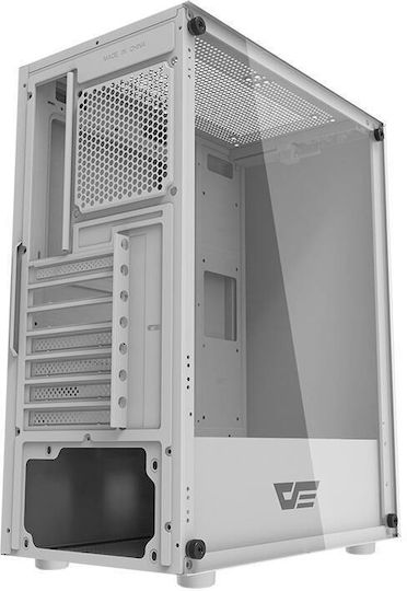 Darkflash DK100 Gaming Midi Tower Κουτί Υπολογιστή με Πλαϊνό Παράθυρο Λευκό