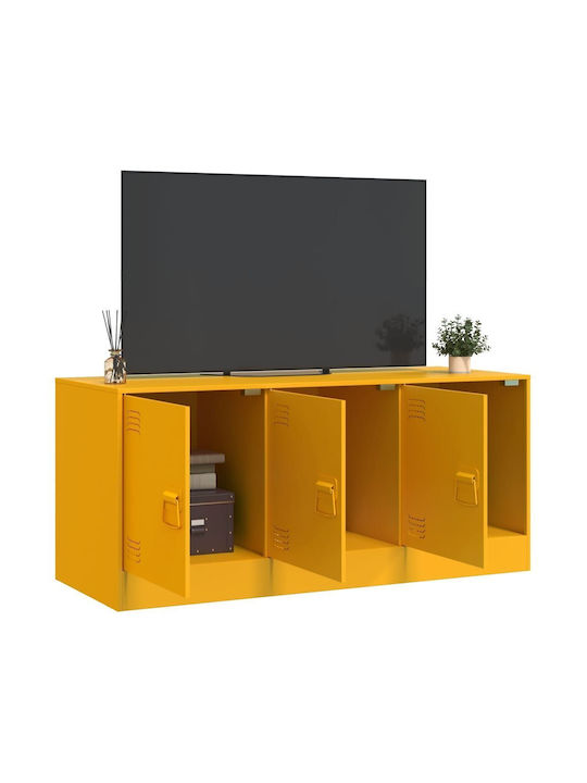 Metal TV Stand Mustard Yellow 99x39x44cm