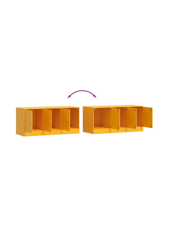 Metal TV Stand Mustard Yellow 99x39x44cm