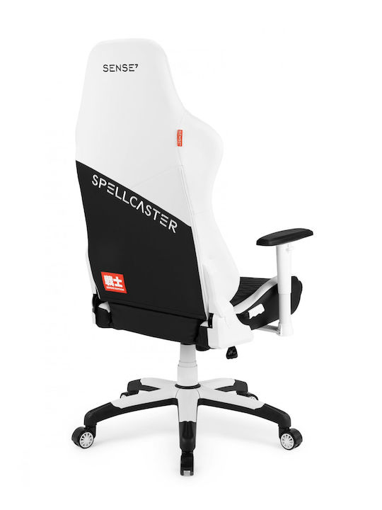 SENSE7 Spellcaster Senshi Edition XL Scaun Gaming Din piele ecologică cu Brațe Reglabile Negru / Alb