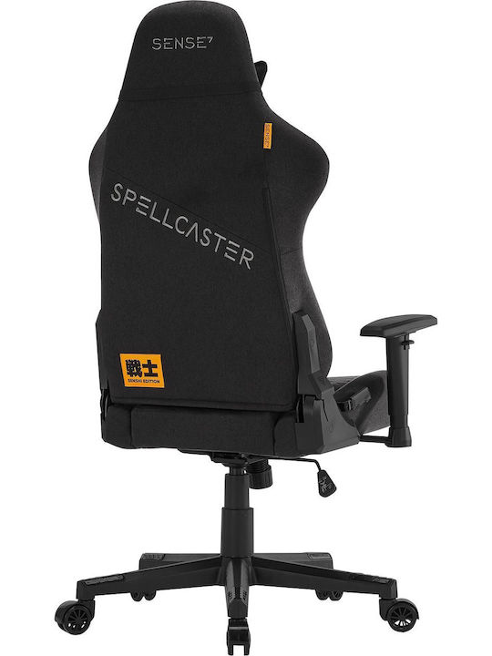 SENSE7 Spellcaster Senshi Edition Υφασμάτινη Καρέκλα Gaming με Ρυθμιζόμενα Μπράτσα Μαύρη