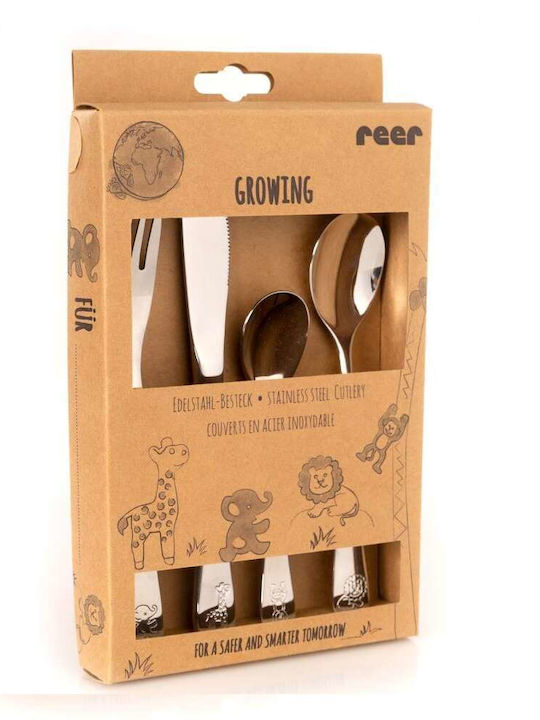Reer Cutlery Set Stainless Orange 4pcs