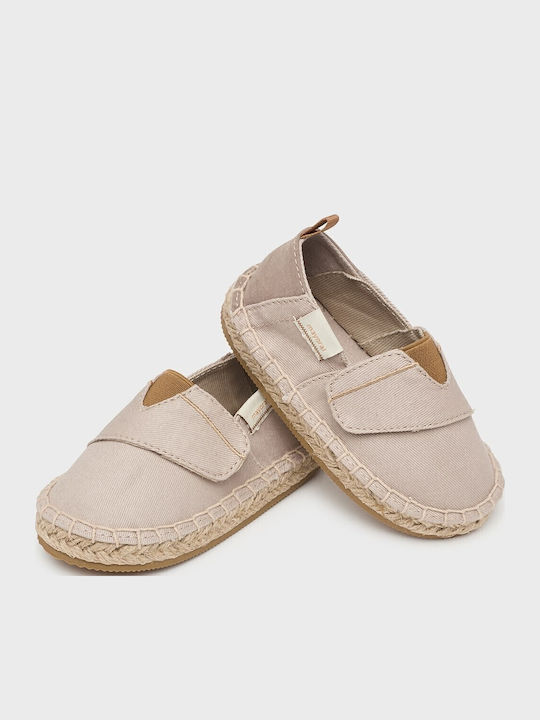 Kids Espradrilles with Hoop & Loop Closure Beige
