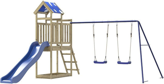 vidaXL Holzturm mit Kletterfläche Braun