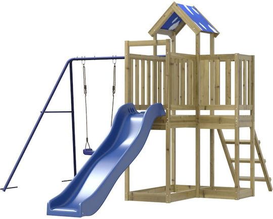 vidaXL Holzturm mit Kletterfläche Braun
