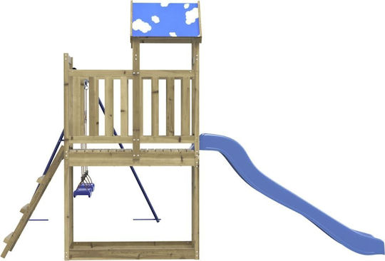 vidaXL Holzturm mit Kletterfläche Braun