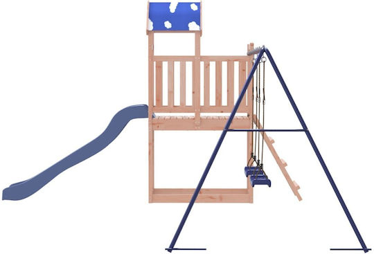 vidaXL Holzturm mit Kletterfläche Braun