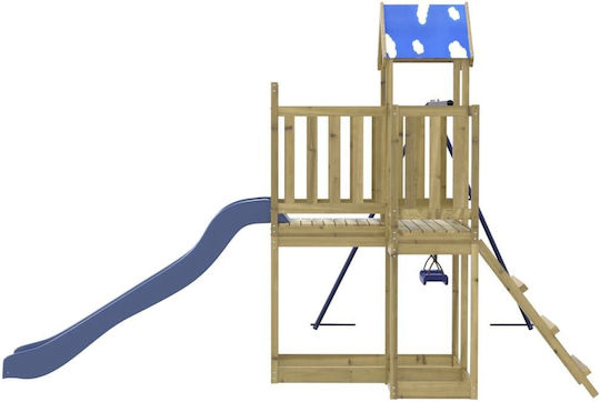 vidaXL Holzturm mit Kletterfläche Braun