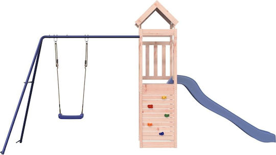 vidaXL Holzturm mit Kletterfläche Braun