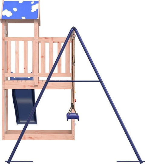 vidaXL Holzturm mit Kletterfläche Braun