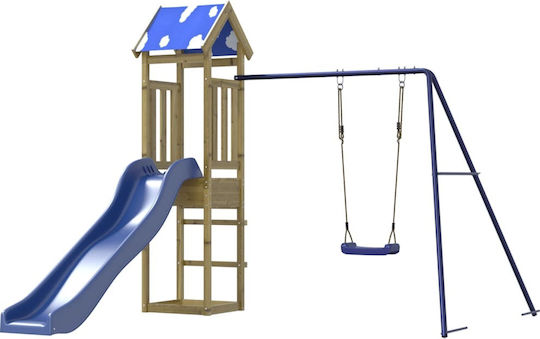 vidaXL Wooden Tower with Climbing Surface Brown