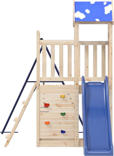 vidaXL Holzturm mit Kletterfläche Braun