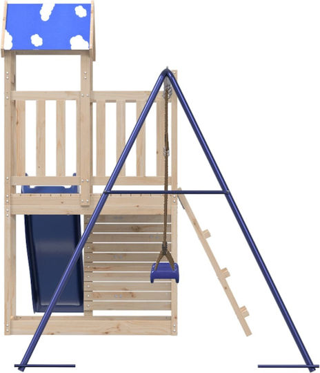 vidaXL Holzturm mit Kletterfläche Braun