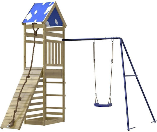 vidaXL Holzturm mit Kletterfläche Braun