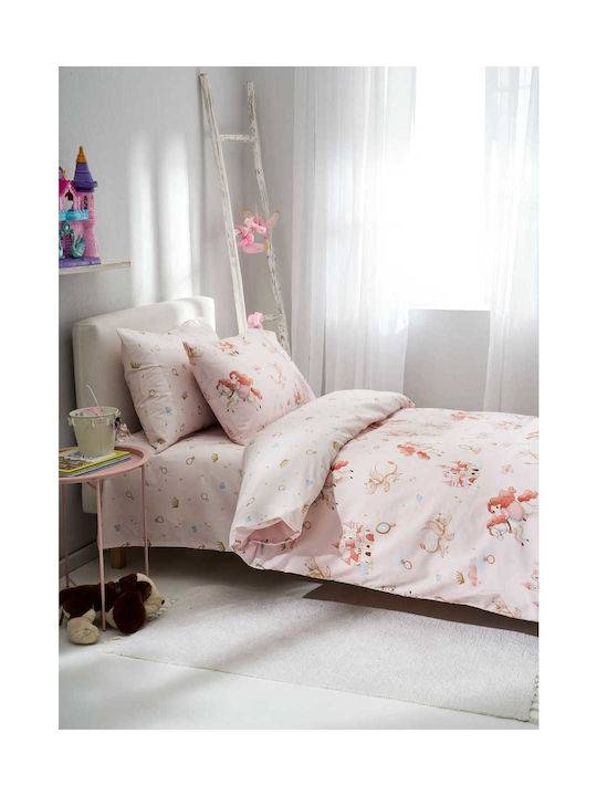 Vesta Home Σετ Σεντόνια Μονά Βαμβακερά Tiara Pink 170x260cm 3τμχ