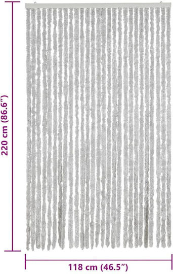 vidaXL Κουρτίνα Πόρτας από Ύφασμα Γκρι 118x220cm 4004884