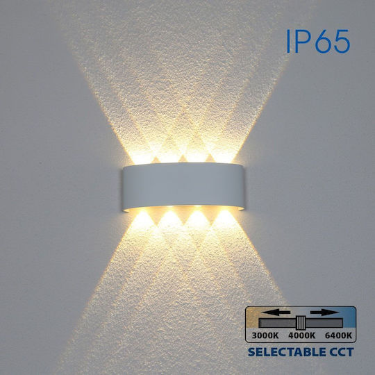 Vivalux Aruba Wandmontierte Außenbeleuchtung Deckenleuchte LED IP65 8W mit Einstellbarem Weiß Licht 22x8x4.5cm
