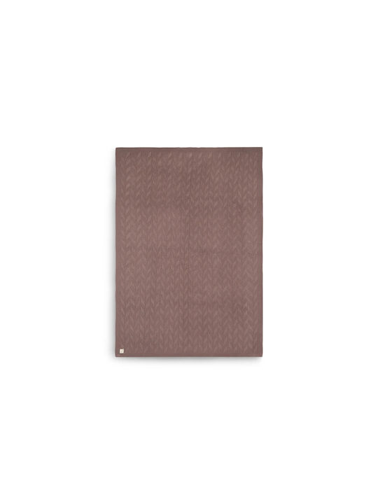 Jollein Κουβέρτα Αγκαλιάς & Λίκνου Πλεκτή Καφέ Chestnut 75x100εκ.