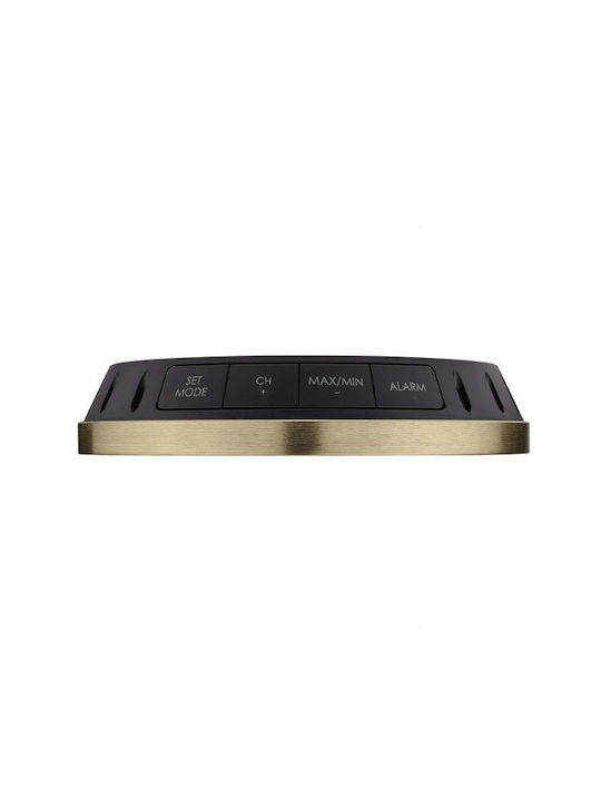 TFA Tabletop Metal Clock Gold 35.1124.53