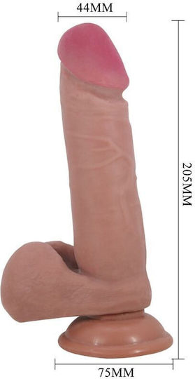 Pretty Love Sliding Skin Series Glass Dildo with Balls and Suction Cup Flesh 20.5cm