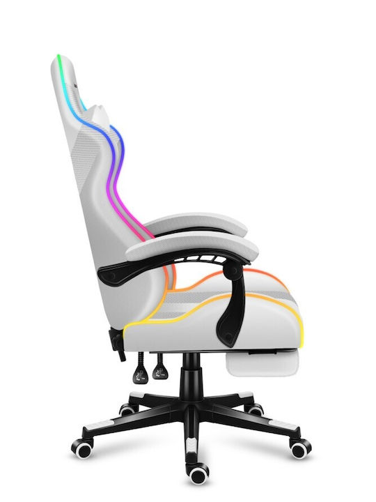Huzaro Force 4.7 Fabric Gaming Chair with RGB Lighting and Footrest White