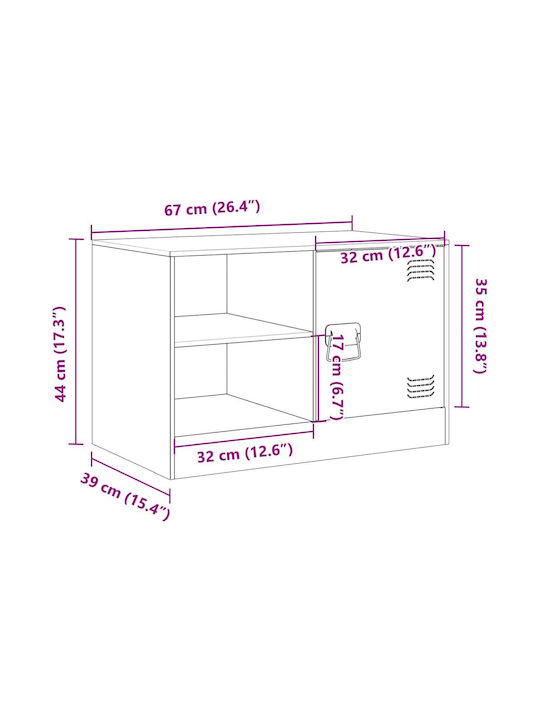 Living Room TV Unit Black L67xW39xH44cm