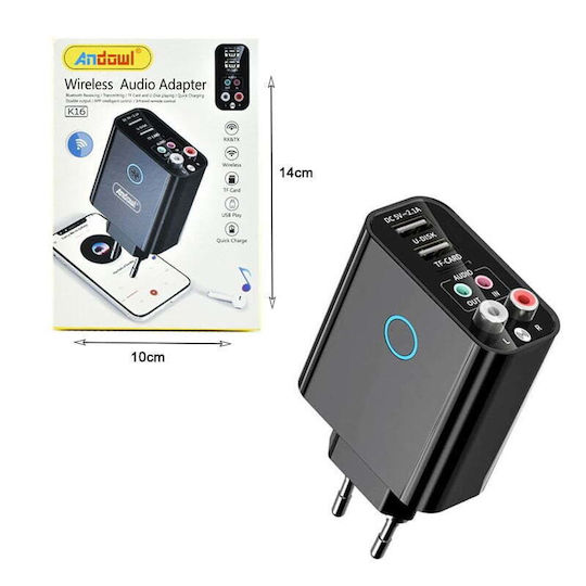 Andowl v5 Bluetooth 5 Empfänger mit Ausgangsanschlüssen USB / RCA / 3,5 mm Klinke