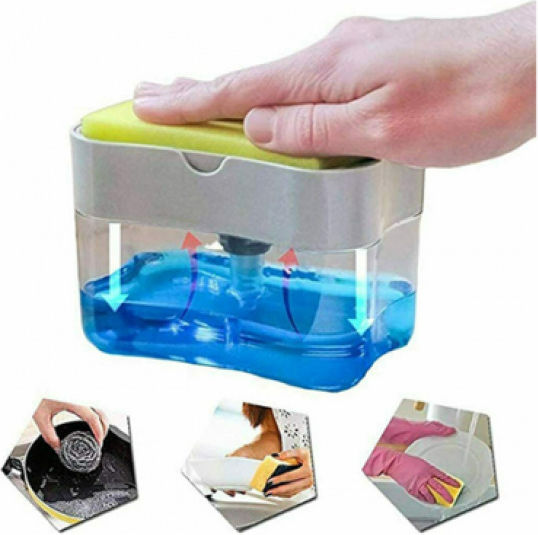 Dispenser Dispenser Kitchen Plastic with Sponge Holder Transparent