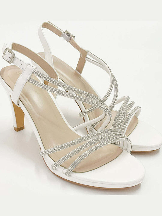 Sandalen mit Strass Weiß