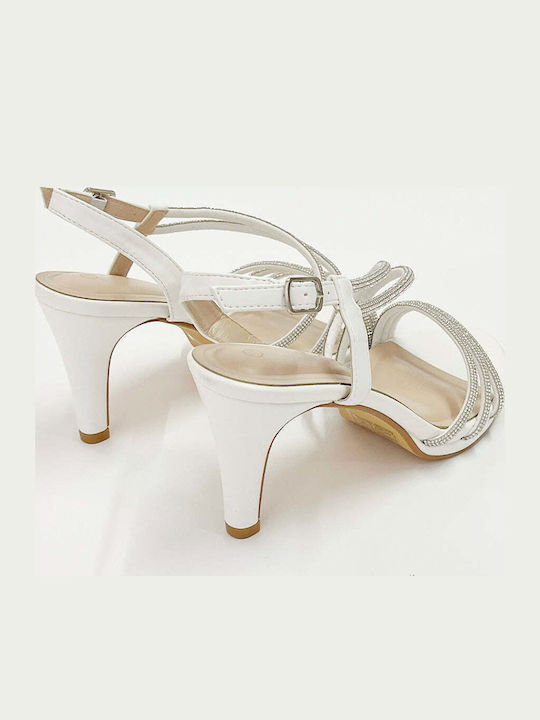 Sandalen mit Strass Weiß